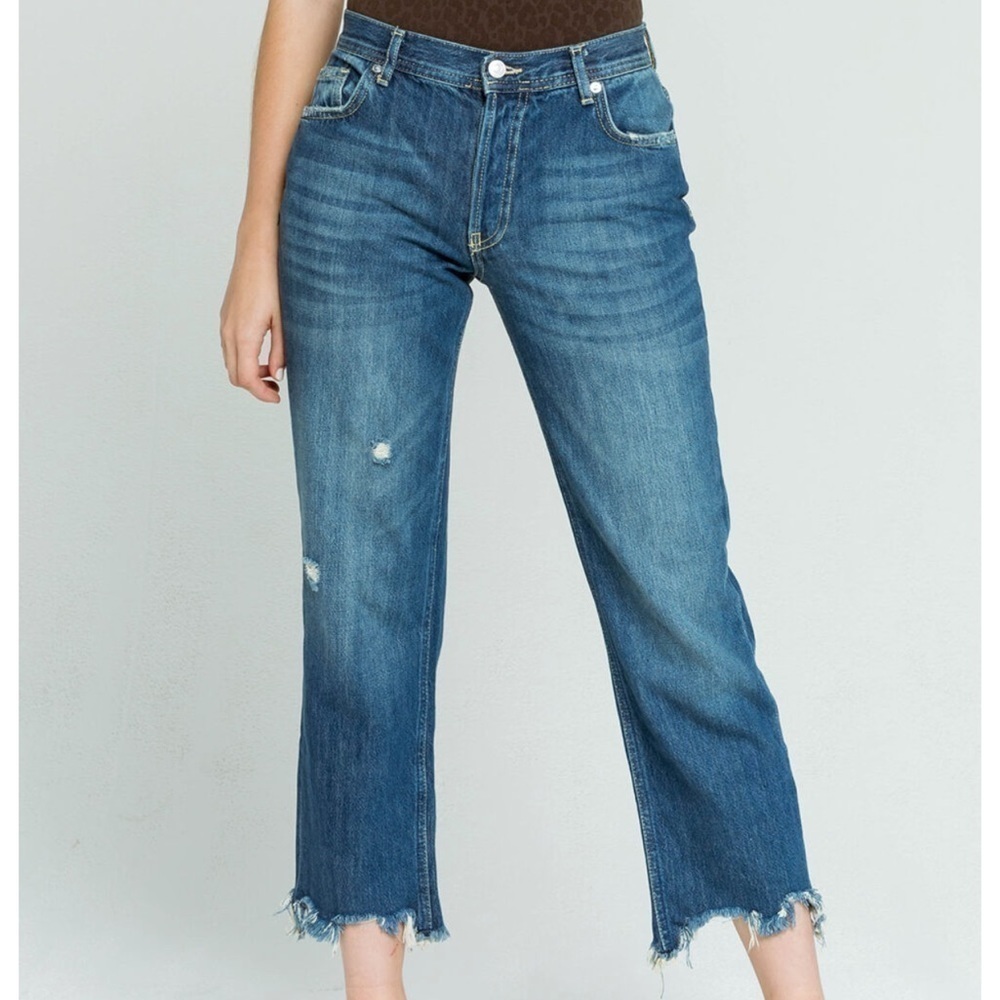 FREE PEOPLE We The Free Maggie Straight Leg Womens Dark
Wash Jeans